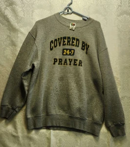 Fruit of the Loom Covered by Prayer grauer Pullover Pulli Gr. L - Bild 1 von 5