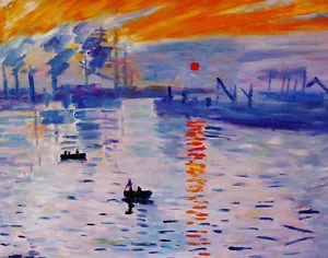 Claude Monet  Repro  Oil Painting on canvas    - Levar Del Sole - size 36"x28" - Picture 1 of 2