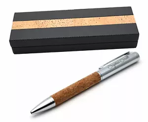 Personalisierter Kugelschreiber Stift mit Kork + Geschenkbox | Lasergravur - Bild 1 von 6
