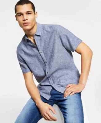 CAMISA DE LINO INC INTERNATIONAL CONCEPT PARA HOMBRE CORTE CLÁSICO COLOR AZUL TALLA L NUEVA Foto 1 de 3