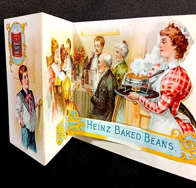 Heinze Pickle Lady Slider Baked Beans Before & After Novelty Trade Card SR.F.hz - Image 1 of 4