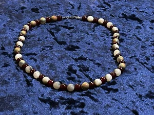 Red Chalcedony Rubies And Druzy Agates 22.5" Inch Necklace Natural Stones - Picture 1 of 5