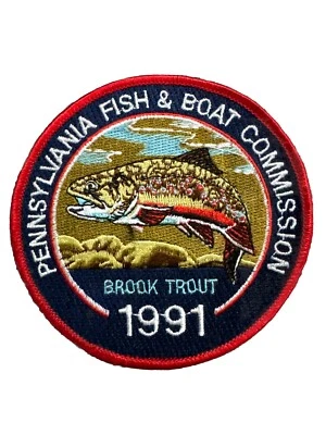 老式 1991 年宾夕法尼亚州鱼船委员会布贴布鲁克鳟鱼 4 英寸 — 第 1/2 张图片