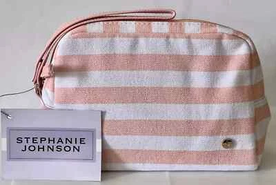 Bolsa de maquillaje cosmético a rayas Bloomingdale Stephanie Johnson Foto 1 de 4