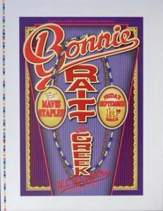 BONNIE RAITT MAVIS STAPLE 2013 Berkeley Concert poster RANDY TUTEN PP - Picture 1 of 1