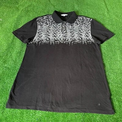 Calvin Klein Short Sleeve Body Fit Abstract Design Pique Polo Shirt Big Size XXL - Image 1 of 4