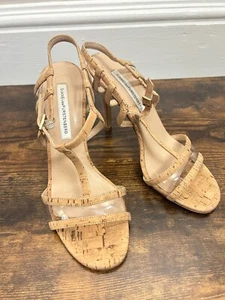 Diane Von Furstenberg Women's Viola Too Evening Stiletto Cork Size 6 B - Picture 1 of 10