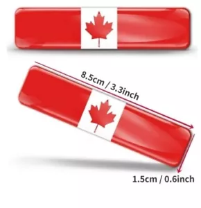 CANADA CANADIAN FLAG 3D EPOXY CAR EMBLEM SET (2) FLEXIBLE REFLECTIVE DURABLE - Picture 1 of 19