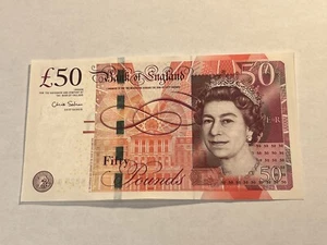 Ticket UK 50 Books Sterling Queen Elizabeth II UNC Brass UNC New (129-17/A59 - Picture 1 of 2