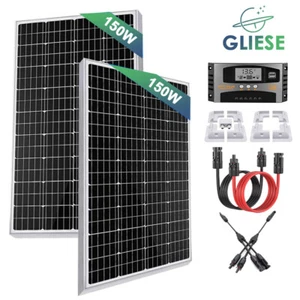 300W Wohnmobil Set Solaranlage Komplettpaket Solarmodul Mit Montage Halterung RV - Bild 1 von 12
