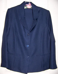 Alfred Dunner Blazer Sz 16 Navy Classic Light Jacket Excellent Condition - Picture 1 of 5