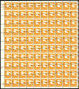 1735, Spectacular Misperforated Error Sheet of 100 Stamps Mint NH - Stuart Katz - Picture 1 of 2