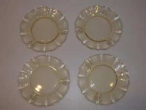 Vintage Fostoria Baroque Set 4 Yellow Plates, 7-1/4" - Picture 1 of 5
