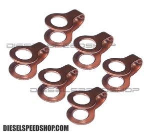HORSESHOE COPPER SEALING WASHERS FITS 1989-1998 Dodge Cummins® INJECTOR RETURN - Foto 1 di 1