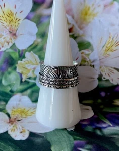 Size 8 Fidget Meditation Anxiety Spinner Ring -Sterling Silver plated 925- New - Bild 1 von 4