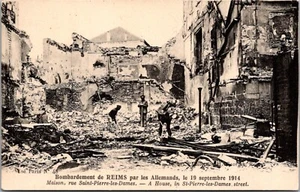 Ein Haus in St-Pierre-les-Dames Straße Bombardement de Reims Postkarte - Bild 1 von 2