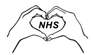 NHS Manos Corazón Caridad Moderna Coche/Furgoneta Pegatina Enfermera/Médico Ventana Pared Hospital - Imagen 1 de 3