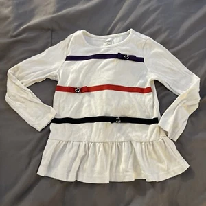 GYMBOREE Girls Long Sleeve Shirt Dress Size 6 Bows - Picture 1 of 9