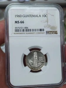 Guatemala 1960 10 Centavos NGC MS66 - Picture 1 of 3