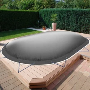 Aufblasbare Poolabdeckung Ovalpool 700 x 350 cm I Oval 7 x 3,5 m I anthrazit - Bild 1 von 2