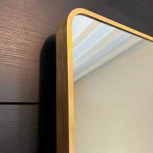 Brushed Gold Aluminium Designer Mirror 55*70 cm Bathroom Living Hall RRP £199 - Picture 1 of 12