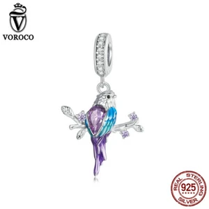 Pulseras Voroco Moda Mujer Plata Esterlina 925 Martín Pescador Colgante Dije Ajuste - Imagen 1 de 15