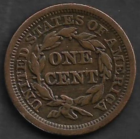 USA - 1845 BRAIDED HAIR ONE CENT (1c). PRETTY REASONABLE CONDITION Cover