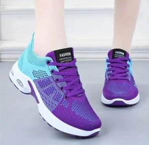 Womens Mesh Air Cushion Fashion Running Shoes Sports Casual Comfort Breathable - Picture 1 of 5