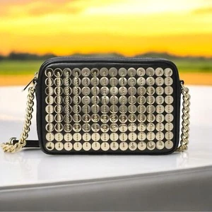 MICHAEL Michael Kors Black Leather and Sequins Crossbody Bag…What a Beauty - Picture 1 of 14
