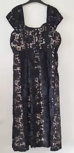 TOGETHER Ladies Black Lace Overlay Midi Dress Size UK 20 BNWT - Picture 1 of 12