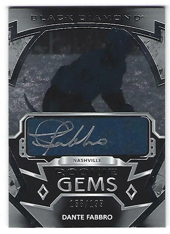Dante Fabbro 19/20 UD Black Diamond Rookie Gems Auto /199 - Image 1 of 1