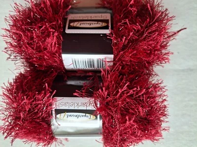 Department 71 Sparklelash eyelash yarn, Glazed Cherry, lot of 2(103 yds ea) - Image 1 of 2