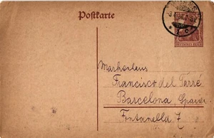 Alemania 1920 Papelería Postal de Worms a Barcelona (1427) - Imagen 1 de 2