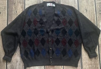 FLORENCE TRICOT 意大利羊毛混纺阿根廷开衫针织衫灰色男式 XXL 2XL 二手状况完好 — 第 1/4 张图片