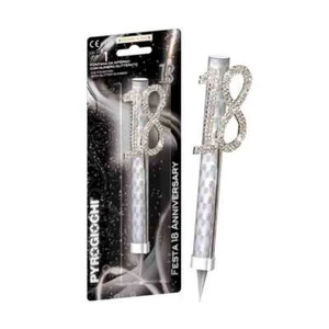 Candela Fontana Flambè 18 con strass argento - Foto 1 di 1