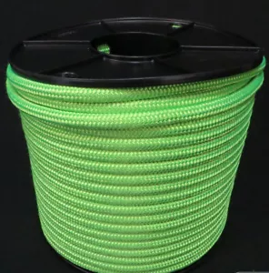 HI VISIBILITY DOUBLE BRAIDED POLYESTER ARBORIST LOWERING ROPE, YACHT ROPE - Picture 1 of 8