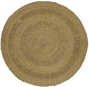Handmade Reversible Braided Round Rug 100% Natural Jute Modern Decor 4X4 ft - Picture 1 of 8