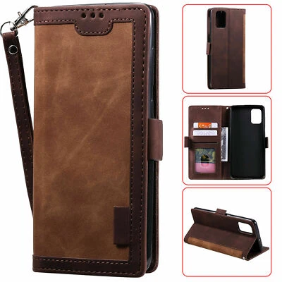 Funda tipo billetera de cuero abatible para Samsung Galaxy S25 S24 S23 Ultra S22 S21 S20 Note20 Foto 1 de 4