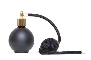 78ml Round Matte Black Perfume Bottle Atomizer Tassel, Funnel & Gift Box (GF) - Picture 1 of 2
