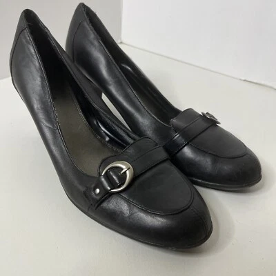 Zapatos de salón Merona para mujer talla 11 ALMA negros sin cordones TACONES HEBILLA CUERO Foto 1 de 4
