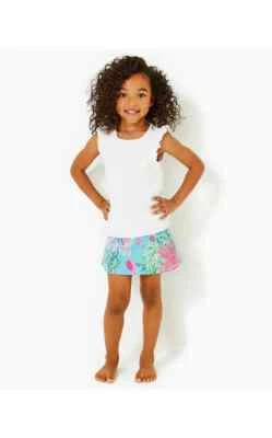 NUEVO CON ETIQUETAS Camisa Lilly Pulitzer Mini Braxton Resort Blanca Volantes Talla M 6-7 y L 8-10 Foto 1 de 4
