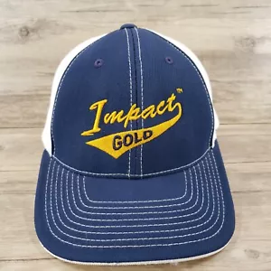 Impact Gold Hat Cap L-XL Stretch Fit Pacific Pro Model Blue White Mesh Softball - Picture 1 of 10
