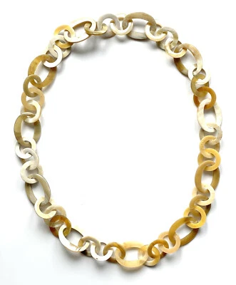 camilieri Horn Büffelhorn Halskette Kette natur beige creme Hornkette NEU - Bild 1 von 4