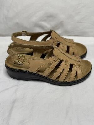Clarks Collection Leather Sandals Sand   8.5 XW - Image 1 of 4
