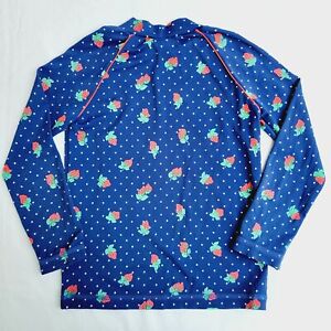 Mini Boden Girl's Navy Strawberry Print UPF40+ Rashguard Swim Shirt - size 5/6