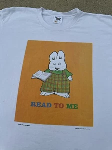 Vintage 1996 Max And Ruby Read To Me T-Shirt RARE TV Cartoon Promo XL MARKS - Picture 1 of 7