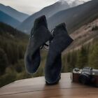 Sorel Farah Ankle Boots Black Suede Slip Tie Winter Booties Tassels -size 8