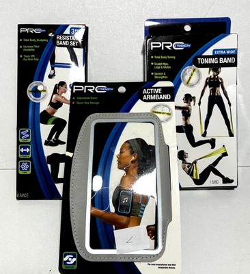 PRC Waterproof Armband Case Phone Holder/Key Bag & 2 Exercise Toning Bands - Image 1 of 4