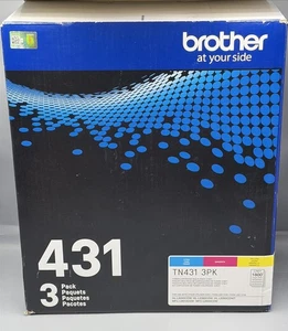 Brother TN-431 3PK 3Pcs Toner Cartridge - Cyan, Magenta, Yellow SEALED Foil - Picture 1 of 2