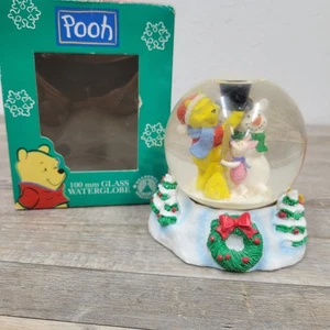 1999 Winnie Puuh Disney Ferkel Glas Wasserkugel Urlaub Weihnachten - Bild 1 von 6